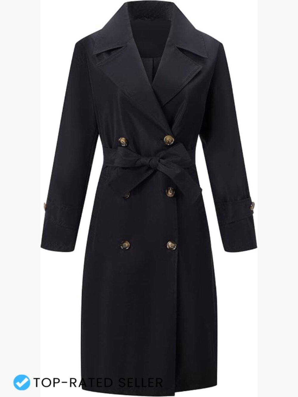 Double Breasted Trench Coat Water Resistant Oversized Classic Chic
